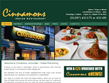 Tablet Screenshot of cinnamonsindianrestaurant.co.uk